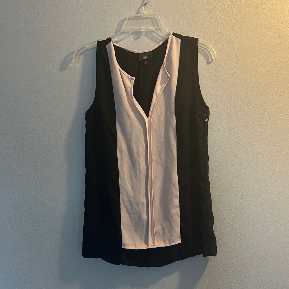 Elegant Black and Pink Sleeveless Top